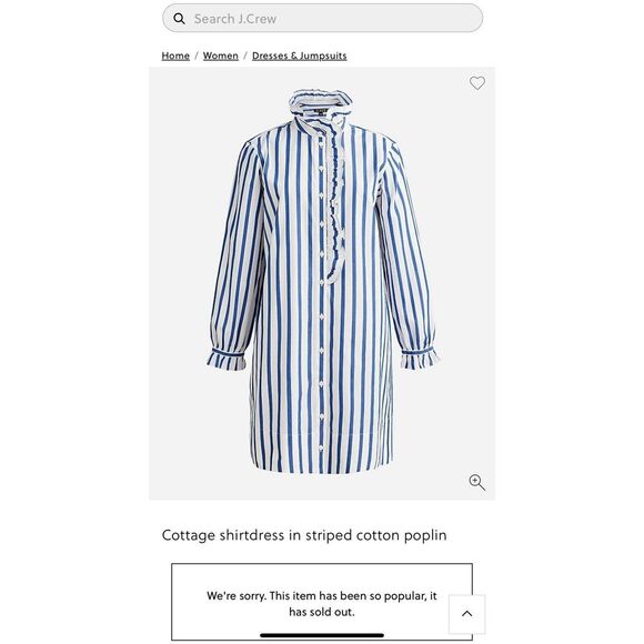 J Crew Dress Womens Cottage Shirt Dress Striped 100% Cotton Poplin NWT‎ Sz 10 - Picture 16 of 16